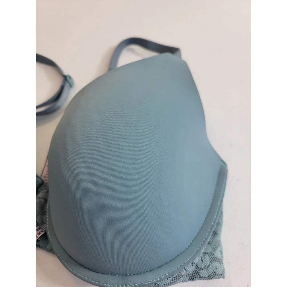 Victoria's Secret Lined‎ Demi Bra Underwire Lace Back Romantic Blue Women 34C
